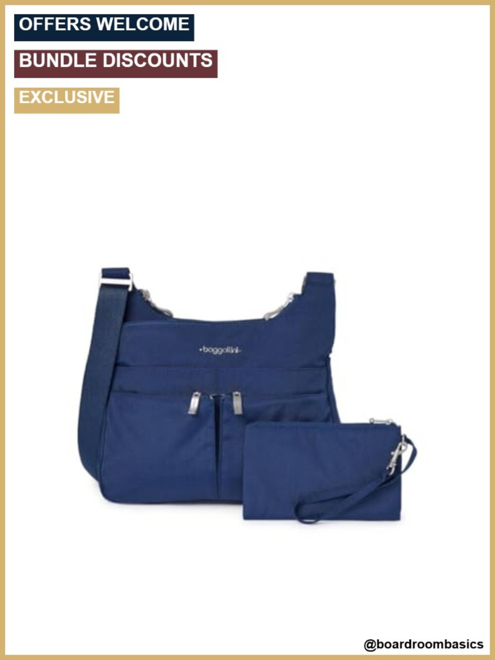 Lightweight Water-Resistant Nylon Crossbody Travel Bag RFID Hands-Free